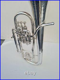 C. G CONN Eb ALTO HORN SILVER PLATE WITH YAMAHA MOUTH PIECE