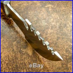 1-of-a Kind Custom Handmade D-2 Tool Steel Bull Horn Tracker Knife With Sheath