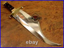1-of-a Kind Custom Handmade D2 Tool Steel Engraved Hunting Big Bowie With Sheath