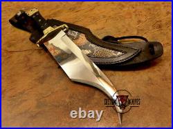 1-of-a Kind Custom Handmade D2 Tool Steel Engraved Hunting Big Bowie With Sheath