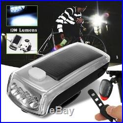 10XSolar Bicycle Headlights with Horn Bicycle Solar Taillights Usb Chargin N3G7