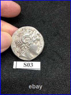 (14.41)Alexander the Great with horn of Ammon Silver Coin c. 305281 BCE Rare