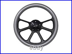 14 Billet Black Muscle Half Wrap Steering Wheel With Chevy Horn Button