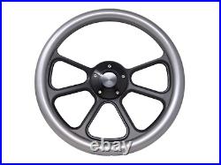 14 Billet Black Muscle Half Wrap Steering Wheel With Horn Button