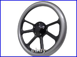 14 Billet Black Muscle Half Wrap Steering Wheel With Horn Button