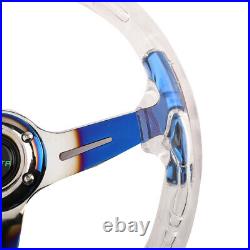 14in Acrylic Transparent Steering Wheel with Silver Quick Release Adapter