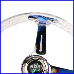 14in Acrylic Transparent Steering Wheel with Silver Quick Release Adapter