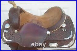 15.5 CIRCLE Y Silver Reining / All Around Show SaddleHigh EndSQHBRawhide