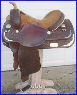 15.5 CIRCLE Y Silver Reining / All Around Show SaddleHigh EndSQHBRawhide