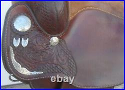 15.5 CIRCLE Y Silver Reining / All Around Show SaddleHigh EndSQHBRawhide