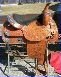 15 Light oil Big Horn Silver Show Saddle with Matching Breast Collar # 1850
