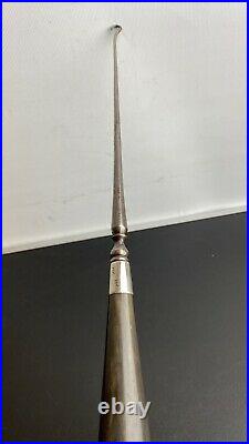 16 Antique Button Hook with Horn Handle Silver Collar 1890