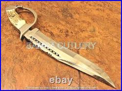 16 Stag Horn Custom Handmade D2-tool Hunting Bowie Knife With Handle