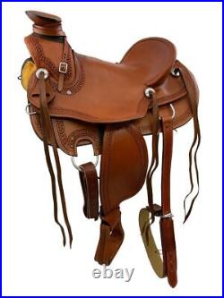 16 Wade Style Roping Horse Saddle with Serpentine Border