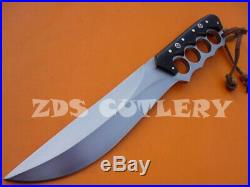 16 Zds Custom Handmade D-2 Tool Steel Bull Horn Hunting Bowie Knife With Sheath