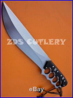 16 Zds Custom Handmade D-2 Tool Steel Bull Horn Hunting Bowie Knife With Sheath