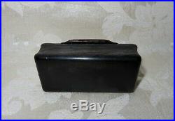 1700's to Early 1800's Hand Carved Horn Snuff Box with Sterling Silver Inlay