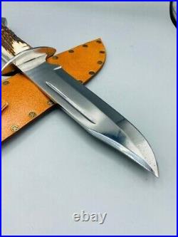 18 Custom Handmade D2-tool Steel Hunting Bowie Knife With Stag Horn Handle