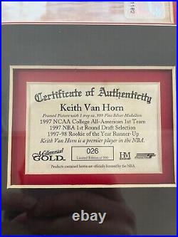 18 x 14.5 inch keith van horn framed picture with 1 ounce fine silver medallion
