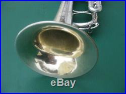 1929 King Liberty Trumpet Silver with Case HN White brass horn