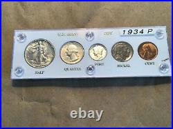 1934p MINT SET WITH FLASHY, PQ COINS, FULL HORN ON BUFFALO! TAKE A LOOK