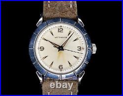 1950s Wittnauer Dress watch with Fluted bezel & horn lugs Ref 2605, cal 11ESB