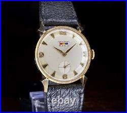 1950s gents 14k Gold Benrus watch with horn lugs, serviced, DN 411 / ETA 1281