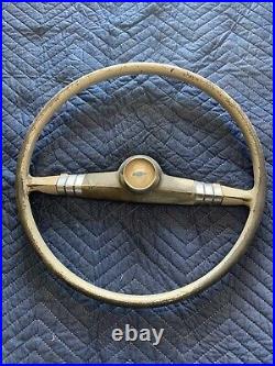 1951-52 18 Chevrolet STEERING WHEEL WITH HORN RING WITH GOLD CHIEF IN CENTER