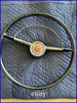 1951-52 18 Ford STEERING WHEEL WITH HORN RING WITH GOLD CHIEF IN CENTER