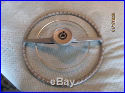 1955/56 Chevy Steering Wheel With Horn Ring Great Original Part
