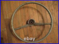 1957 Chevy 150 Series Nice Steering Wheel & Horn Cap With Retainer