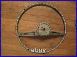 1957 Chevy 150 Series Nice Steering Wheel & Horn Cap With Retainer