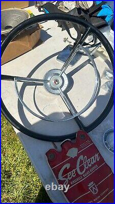 1959 18 Ford STEERING WHEEL WITH HORN RING WITH GOLD CHIEF IN CENTER