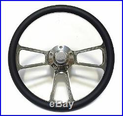 1967-1968 Chevy SS Impala 14 Billet and Black Steering Wheel Kit, with SS Horn