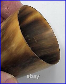 19th Century Cow Horn Cup With Glass Bottom