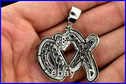 2 CT XO Gang White And Black Diamond Pendant With Chain 14K White Gold Finish