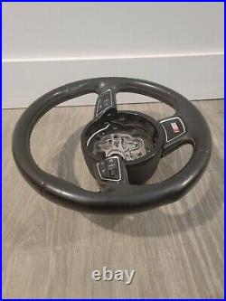 2013-2018 Audi S6, A6 Silver Stitched Leather Steering Wheel with Paddle Shifters
