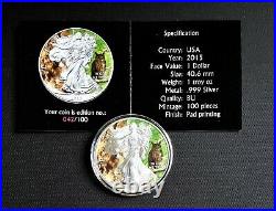 2015 1 Oz Silver Eagle Animals Great Horned Owl Mintage 100 Pcs With Coa