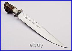 20custom Handmade D2-tool Steel Hunting Bowie Knife With Stag Horn Handle