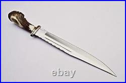 20custom Handmade D2-tool Steel Hunting Bowie Knife With Stag Horn Handle