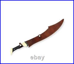 20in Beautiful Custom Handmade Short Sword/ Machete with Sheath Damascus Knife