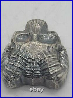 3.00 ozt hand poured. 999 silver. Skull with horns
