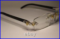 3 Ct Lab Diamond 14k Gold Custom Genuine Horn Buffs with Iced Out Moissanite C's