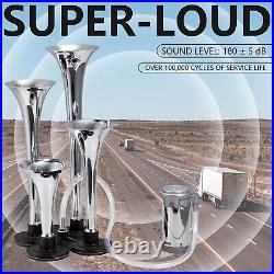 4 Trumpet 12V Truck Air Horn Loud 180DB Train Horn with Compressor Included