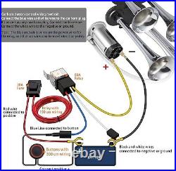 4 Trumpet 12V Truck Air Horn Loud 180DB Train Horn with Compressor Included