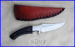 440 C Beautiful High Mirror Polish Bush Craft Knife With Black Micarta Handle