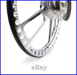 5-bolt Steering Wheel 14 Inch Aluminum with Silver Wrap and Horn