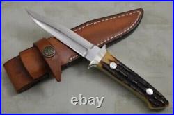 8 Custom Handmade Sub-Hilt Loveless Style D2 Steel Hunting Knife with Sheath