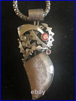 925 Sterling Silver Horn-shaped Pendant With Gemstone Accents