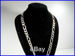 925 Sterling Silver Men's Chain Horn With Silver Around the Horn 117 GRAMS